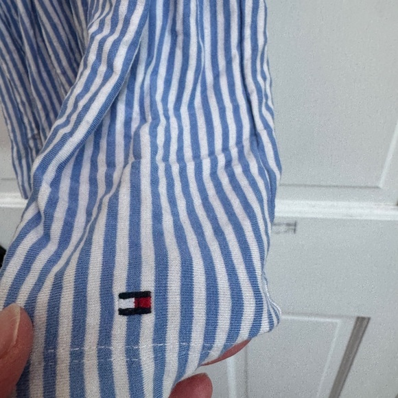 Tommy Hilfiger 2-3T Girls Blue Striped Kids Short Sleeve Dress - Picture 3 of 6